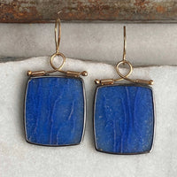 Hinged Dumortierite Earrings
